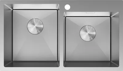 Zdjęcie produktu dla Mexen Xorin zlewozmywak stalowy 2-komorowy 780 x 450 mm, inox - 6441782000-01