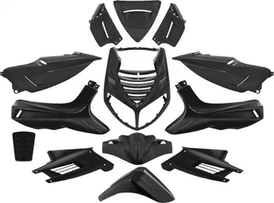 Produktbild von TNT Verkleidungskit Peugeot Speedfight 2, schwarz unlackiert, 13-teilig, Kunststoff