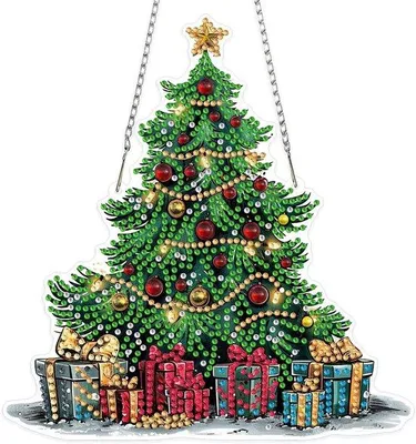 Immagine prodotto di Kit per dipingere a diamante a tema natalizio, adatti sia per adulti che per bambini, con speciali forme a stella di Natale in 5D, cristalli e decorazioni natalizie per la casa e le feste