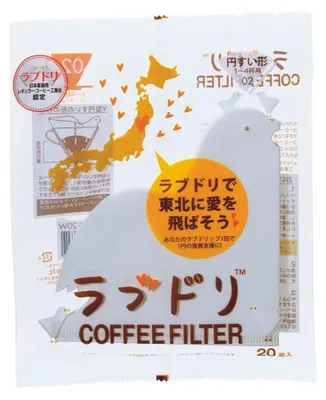 Image de Love Bird Paper Filter White for 02 Dripper 20sheets VCFL-02-20W / Bestbrew