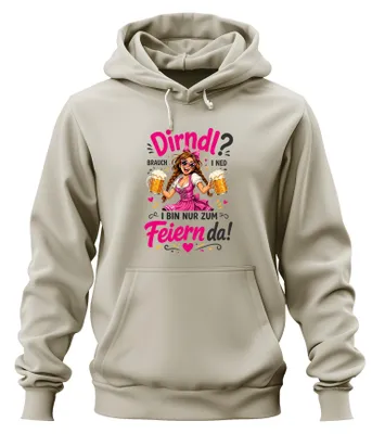 Obrázok produktu pre Dirndl, tradičný nemecký ženský odev. Brauch (tradičný odev). Nie som tu len na oslavu. Kožené nohavice. Mikina. Kapucňa. Príroda. S