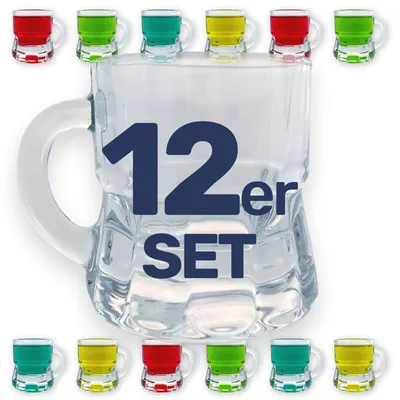Produktbild von Schnapsglas Stamper Kurze Glas Henkel 2cl 12,24,48 Stk, Menge: 12