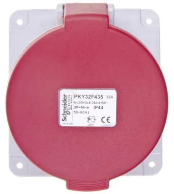 Produktbild von Einbausteckdose 5P 32A 400V rot IP44 PKY32F435