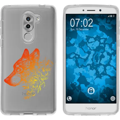 Produktbild von PhoneNatic Case kompatibel mit Huawei Honor 6x Silikon-Hülle Floral Wolf M3-2