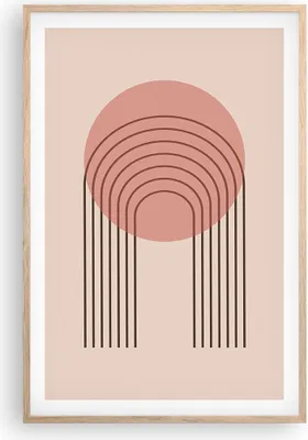 Produktbild von Gerahmtes Poster - Rahmen in heller Eiche - Abstraktion Minimalismus Kreide - 61x91,5 cm - Wand Bild - Wanddeko - Wandbilder - Kunstposter - Wandposter - Bilderrahmen - Bilder - P2NPA61x91-4446