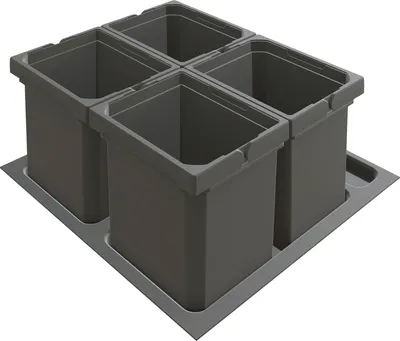 Produktbild von Vauth-Sagel VS ENVI Free Plus Abfalltrennsystem 4 x 6 L Lava  Korpusbreite 600 mm, Höhe 216 mm, Mülltrennsystem für Schubkästen