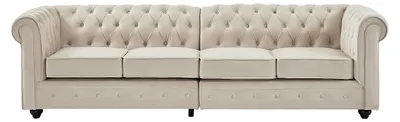Produktbild von 4-Sitzer-Sofa aus Samt in Beige CHESTERFIELD