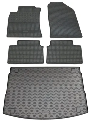 Rigum Gummi Fußmatten + Kofferraumwanne im Set für Hyundai i30 III, schwarz