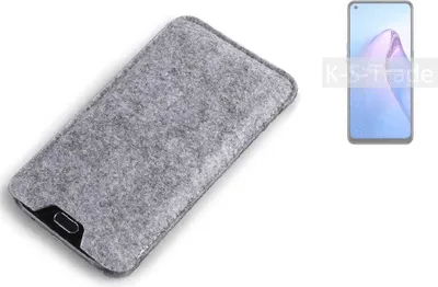 Produktbild von K-S-Trade Filz Handyhülle kompatibel mit Oppo Reno8 Z 5G Schutzhülle Filztasche Filz Tasche Case Sleeve Handy Hülle Filzhülle grau