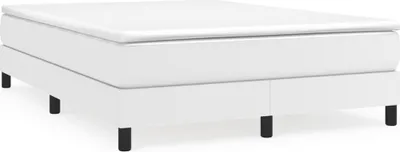 Produktbild von Boxspringbett mit Matratze Weiß 140x200 cm Kunstleder