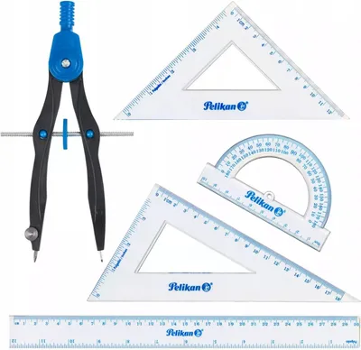 Produktbild von Pelikan Geometrie-Set, 5-teilig, Zirkellineal