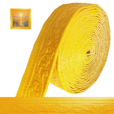 Productafbeelding van Zelfklevende 3D Plafondlijsten - 10 m x 8 cm Goud