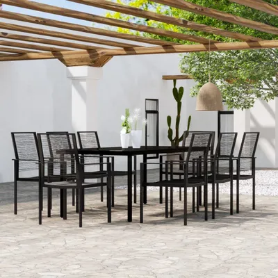 Produktbild von The Living Store 9-tlg. Garten-Essgruppe Schwarz