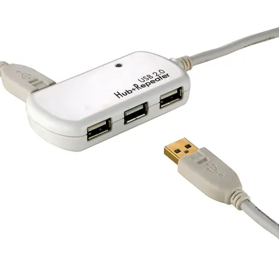 Produktbild von Roline USB 2.0 4-Port, 12m, 480 Mbit/Sek, 12 m, 41 x 16.7 x 81.7 mm
