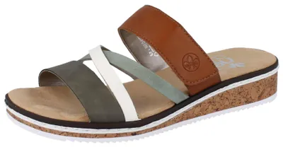 Produktbild von RIEKER Damen Pantolette grün kombi Kunstleder - Größe: 40