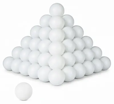 Productafbeelding van Relaxdays Beer Pong ballen, 48 stuks, tafeltennisballen, drinkspel, pingpongballen, zonder opdruk, 38 mm, kunststof, wit, AI-gegenereerde afbeelding