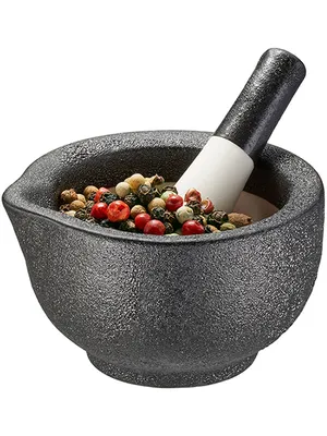 Immagine prodotto di Mortaio GEFU GRINO in ghisa - pestello incluso - mortaio per spezie - P: 7,7cm - H: 4,7cm