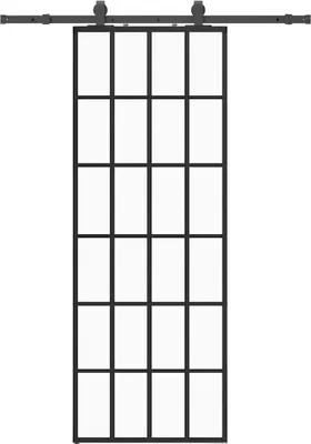 Obrázek produktu pro vidaXL Posuvné dveře s kováním černé 76x205 cm sklo ESG
