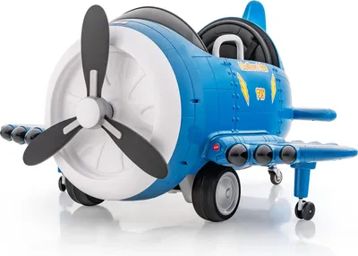 Produktbild von GOPLUS Elektroflugzeug für Kinder, Elektroauto mit Drift, faltbare Flügel, drehbarer Propeller, USB, Musik, Fernbedienung, Kinderfahrzeug, 3-8 Jahre