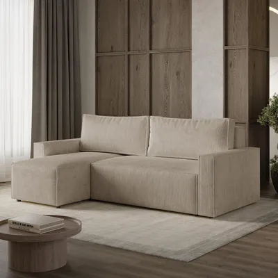 Produktbild von LIVIO S Ecksofa mit Schlaffunktion, Sofa mit Stauraum, Wohnzimmersofa, Couch, Schlafsofa, Lounge-Set - POSO 02
