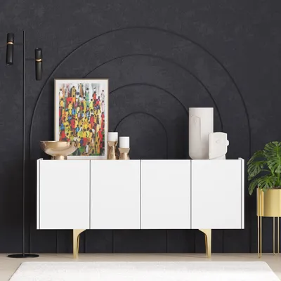 Zdjęcie produktu dla Skye Decor, Albina, konsola, 100 % PŁYTA POWLEKANA MELAMINĄ, biały, 150 x 40 x 75 cm