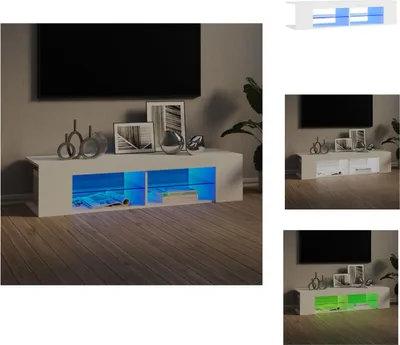 Produktbild von vidaXL TV-Schrank mit LED-Leuchten Weiß 135x39x30 cm -  TV-Möbel
