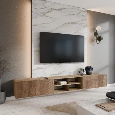 Produktbild von Margaret Hadas24 TV-Schrank Nicole IV Fernsehschrank TV-Lowboard 300 cm Hängend modernes Design Wohnzimmer Wandmontage, TV Möbel artisan, catania