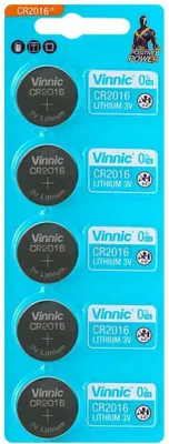 Image de Piles au lithium CR2016 Vinnic, 5 pièces [N]