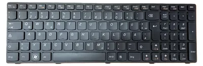 Produktbild von DE Schwarz Tastatur Keyboard mit schwarz Rahmen Version 2 kompatibel für IBM Lenovo Ideapad B590