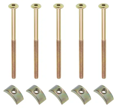Produktbild von Omgoods – Verbindungsschrauben, 16 Stück – M6 x 100 mm – Gewindeschraube – Für Holzmöbel – Halbmondmutter – Sechskantkopf – Möbelbefestigungsschraube