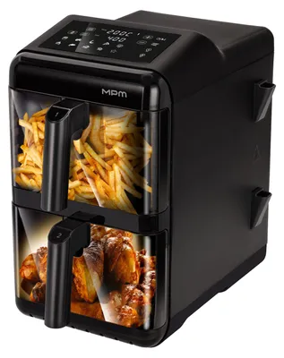 Produktbild von Heißluftfritteuse 12 Liter MPM MFR-13 Air Fryer XXL – Doppelfritteuse ohne Öl mit 2 Körben, LED Display, 10 Automatikprogrammen, 3000W, 2x6L Körbe
