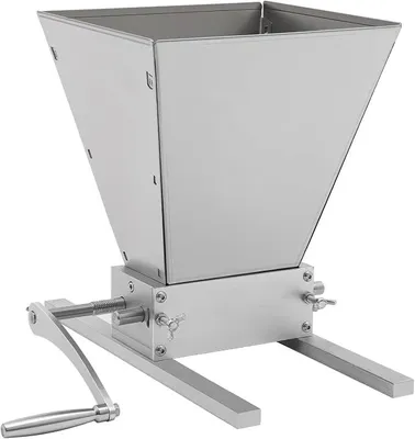 Produktbild von 4L Handmühle Getreidemühle | Malzmühle Schrotmühle | Edelstahl Futtermühle Verstellbar Mahlmaschine für Brauen Gerste, Weizen | Barley Grinder Getreidebrecher mit Aluminiumstangen