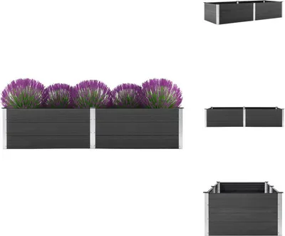 Zdjęcie produktu dla vidaXL Podwyższony kwietnik ogrodowy 250 x 100 x 54 cm WPC szary - Donice i doniczki