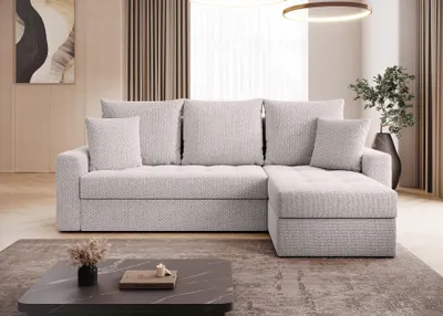 Produktbild von AX LIVING Karaman Schlafsofa mit Bettkasten Eckcouch Sofa Creme 238 cm