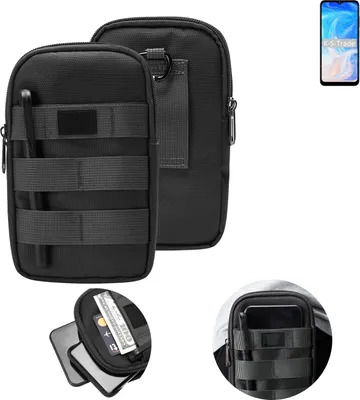 Produktbild von K-S-Trade Holster Gürtel Tasche kompatibel mit Doogee N40 Pro Handy Tasche Schutz Hülle dunkel-grau viele Fächer, 1x