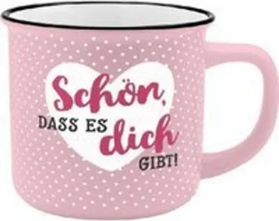 Produktbild von Sheepworld Schön, dass es Dich gibt!, Einzelbild, 0,35 l, Schwarz, Pink, Weiß, Knochenporzellan, Universal, 1 Person(en)