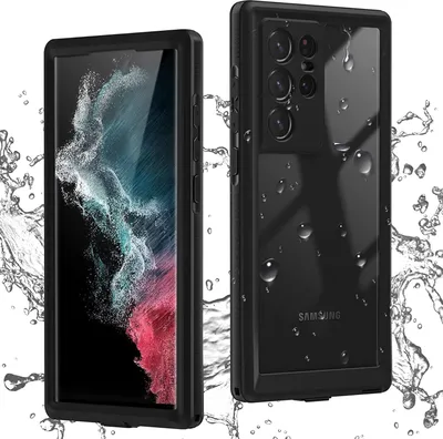 Produktbild von Wasserdicht Hülle für Samsung Galaxy S22 Ultra 5G Staubdicht Schneefest IP68 360 Grad Komplett Schutzhülle mit eingebautem Displayschutzfolie Schwarz