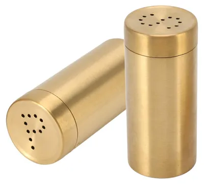 2er-Set goldene Gewürzstreuer aus Edelstahl, 39 x 88 mm
