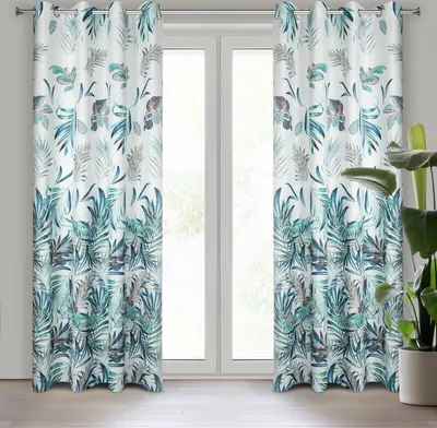 Produktbild von Design91 Vorhang PILAR 140x250 cm  Ösen Ösenvorhang  dunkelblau