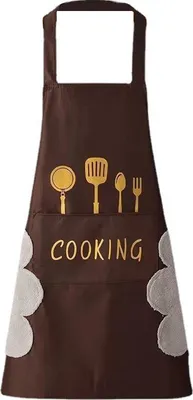 Produktbild von ASKSA Schürzen Wasserdicht Kochschürze mit Taschen Verstellbarem Küchenschürze Grillschürze Latzschürze, Kaffee
