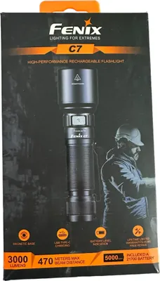 Produktbild von FENIX LED-Taschenlampe C7, Akkubetrieb, schwarz