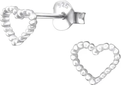 Produktbild von Ohrstecker Ohrringe 925 Sterling Silber mit offenem Herz