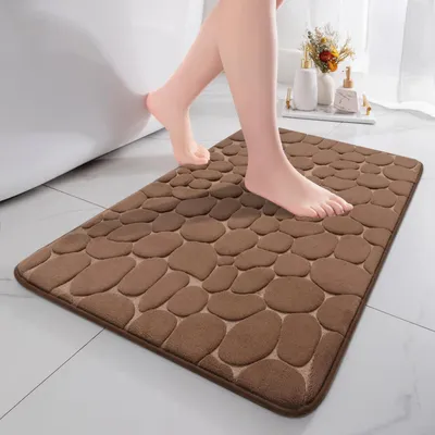 Image de Tapis de bain en mousse à mémoire de forme, 50x80 cm, antidérapant et absorbant