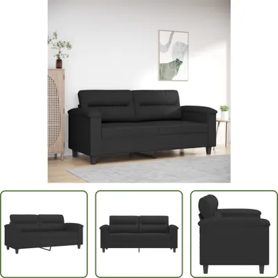 Produktbild von The Living Store 2-Sitzer-Sofa Schwarz 140 cm Mikrofasergewebe