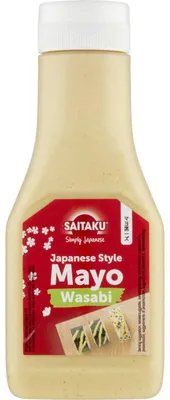 Image de Saitaku Wasabi Mayo Squeeze 160g – Mayonnaise épicée au wasabi en sachet