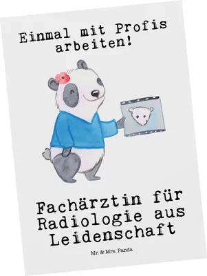 Produktbild von Mr. & Mrs. Panda Postkarte Fachärztin für Radiologie Leidenschaft - Weiß - Geschenk, Grußkarte, bildkarte, Postkarten, Ansichtskarten, Ansichtskarte