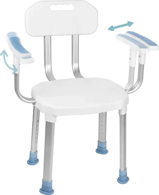 Produktbild von Stolička do sprchy 70-90 cm Výškovo nastaviteľná stolička do sprchy Stolička do kúpeľne Pomoc pri sprchovaní Protišmyková stolička do sprchy z hliníka a plastu s opierkami chrbta/ramien CEEDIR