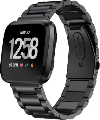 Produktbild von Strap-it Fitbit Versa / Versa 2 Gliederamband (Schwarz)