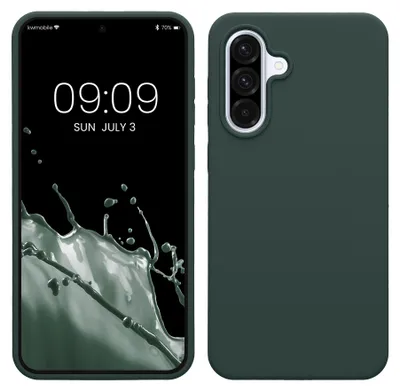 Produktbild von kwmobile Handyhülle für Samsung Galaxy A36 5G Hülle - Case Silikon - Kabelloses Laden - Schutzhülle Cover in Blaugrün