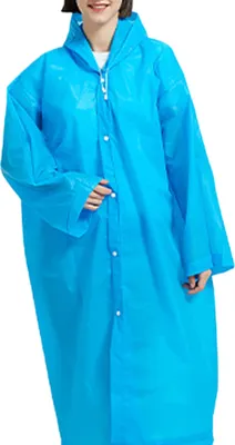 Produktbild von Regenponcho, Uni, wiederverwendbar, transparenter Regenmantel, EVA, tragbar, wasserdicht, Regencape, atmungsaktive Regenjacke für Reisen, Wandern, Radfahren und Camping